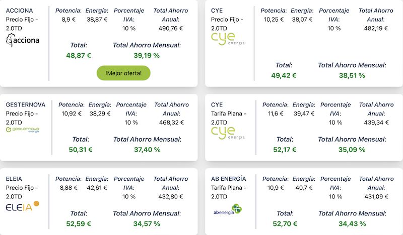 simulador factura luz para ahorrar en la factura electrica